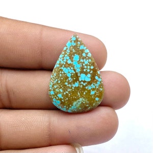 100% Natural Number Eight Turquoise Cabochon - Nevada Number 8 Turquoise Cabochon - Pear Shape Gemstone - 30x21x5mm - 18Ct