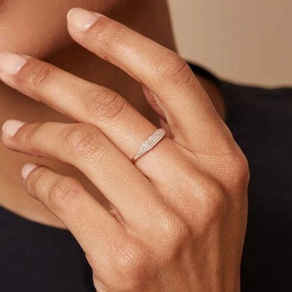 Pave diamond shop signet ring