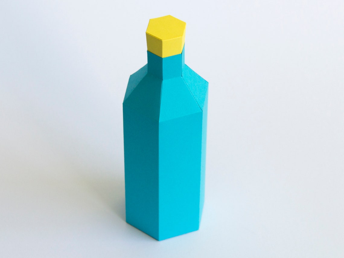 Magic Bottle 3d Papercraft Potion Bottle Low Poly Etsy