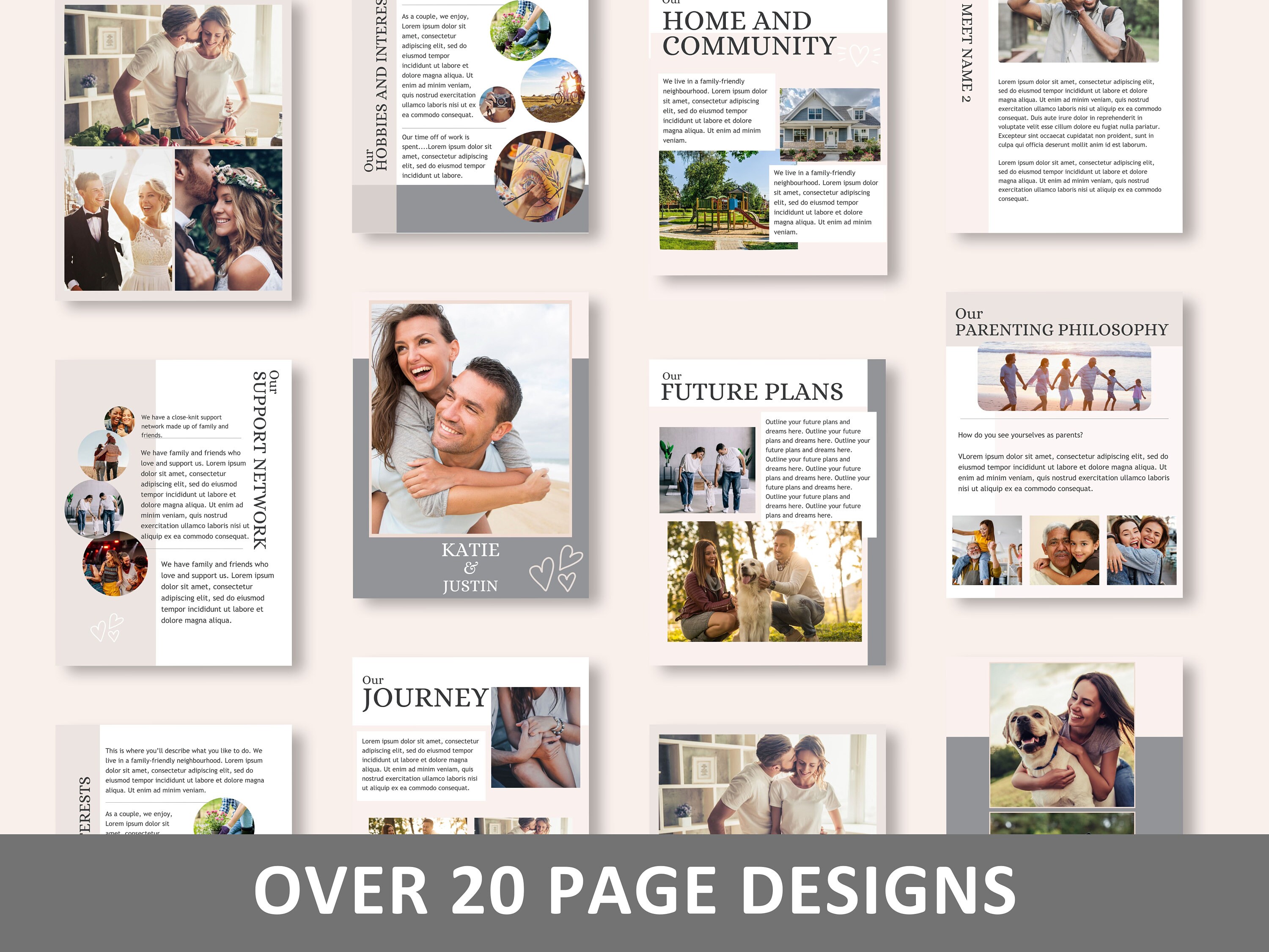 Adoption Profile Book Template Canva, Editable Adoption Profile Book ...