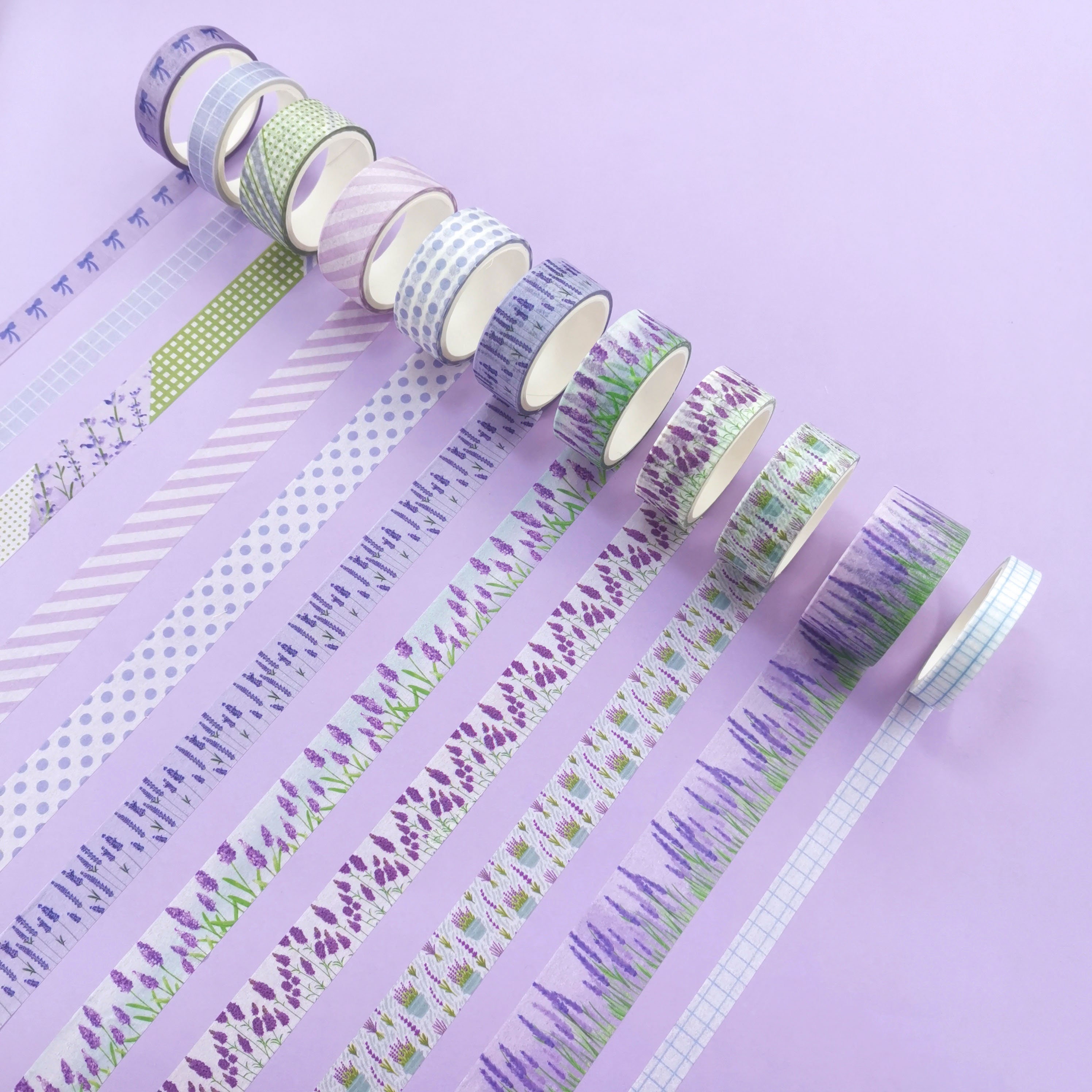 12pcs/set Fragrance Washi Tape Lavender Purpl Flower Paper Etsy