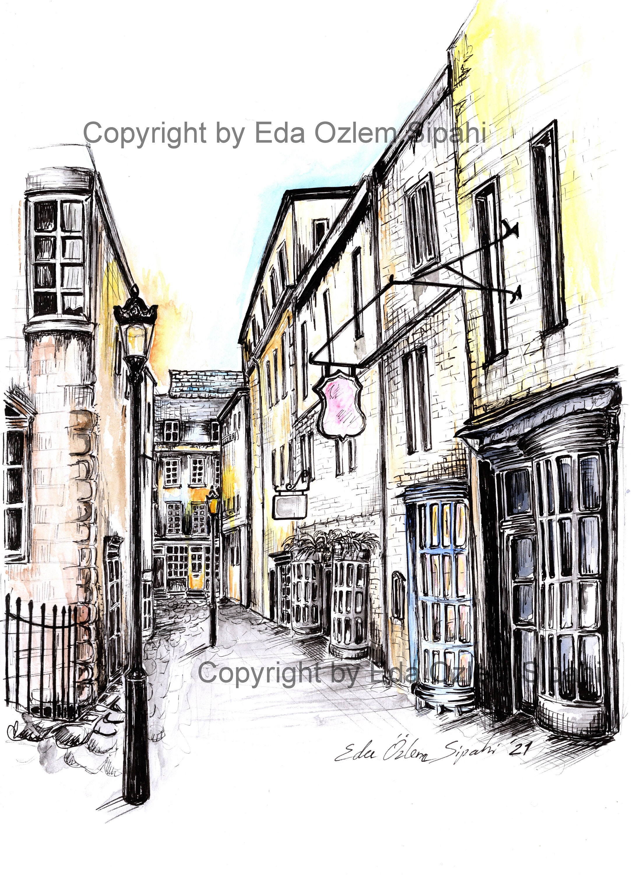 Parade Passage, Artwork, Hand Drawing, Ink Pen Drawing, Giclee Print ...