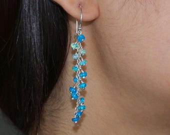 Paraiba fire Ethiopian opal shaded beaded earrings for women, Vintage fire opal earrings, earring for her, Minimalist earrings gift for her