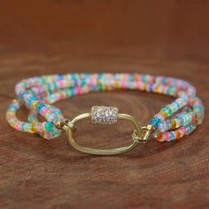 4 Strand multi opal beaded bracelet for women, unique handcrafted clasp bracelet, Vintage fire opal bracelet, beaded bracelet beaded jewelry