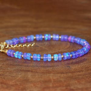 Natural fire opal beaded bracelet for women, Vintage fire opal bracelet, Minimalist bracelet, Handmade bracelet, AAA Ethiopian opal bracelet