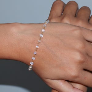 White rainbow moonstone beads wire wrap bracelet, Faceted beaded bracelet, AAA Moonstone bracelet, Bracelet for her, Gift for her
