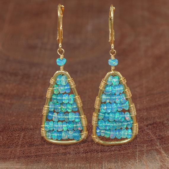 Fire Paraiba Opal Dangle Earrings for Her, Natural Paraiba Opal Gemstone Delicate Earring, 925 Silver Earring, Handmade Earrings Gift