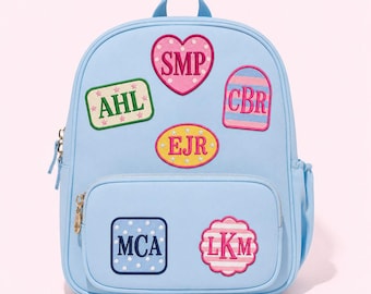 Personalized Monogram Patch, Custom 3 Letter Iron On, Preppy Embroidered Backpack Patch