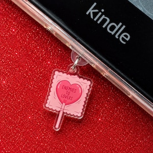 Tapón antipolvo para Kindle Bookish Charm / Accesorio acrílico Mood Reader (USB-C, Lightning, Micro-USB)
