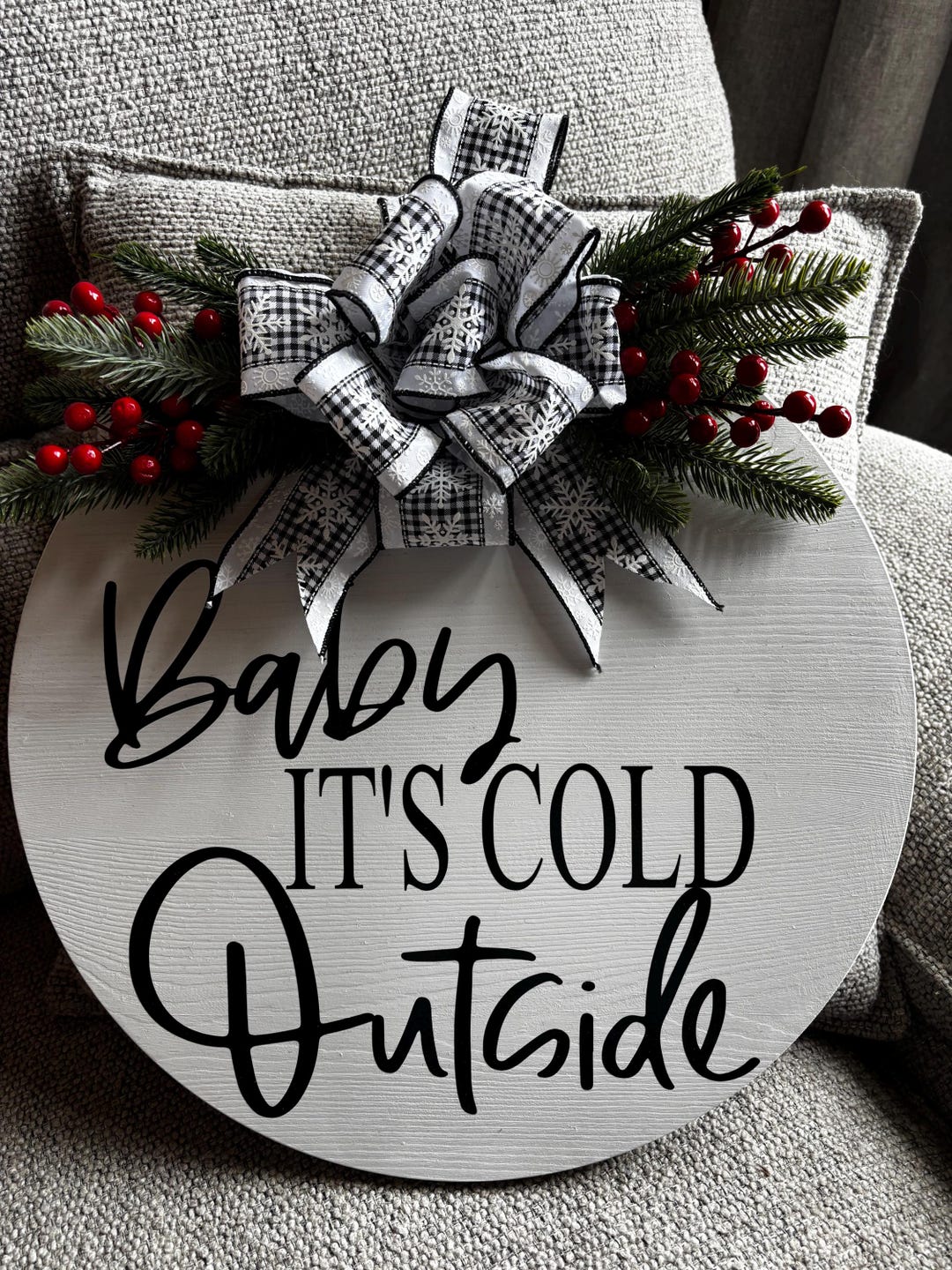 Front Door Decor | Welcome | Baby It’s Cold Outside | Door Hanger ...