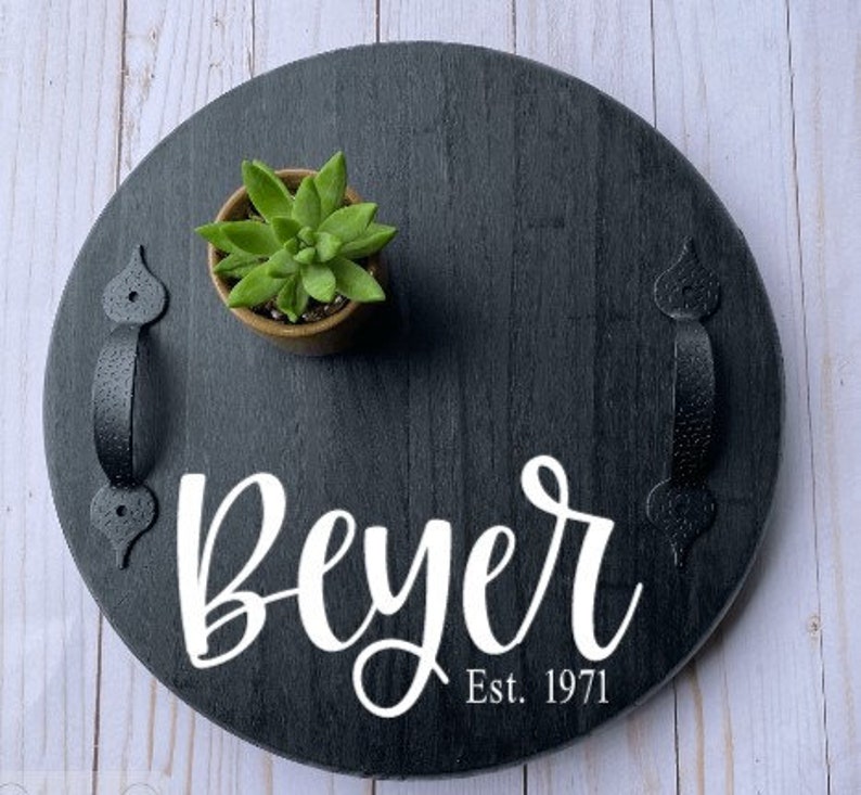 Last Name Serving Tray Lazy Susan Personalized Etsy