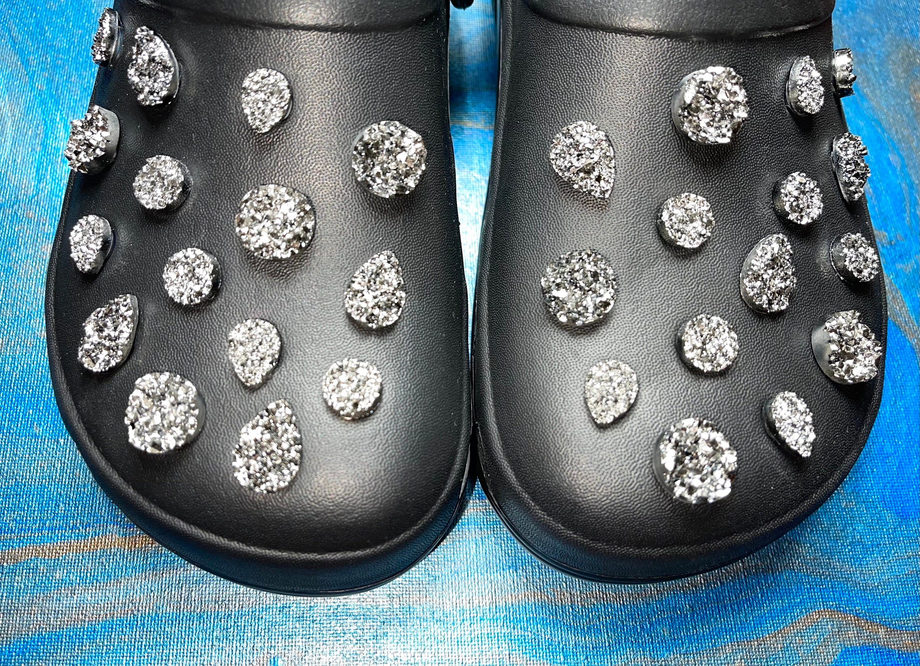 Silver Gem Shoe Charms