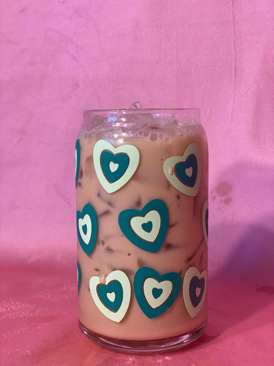 Heart Iced Coffee Cup Etsy