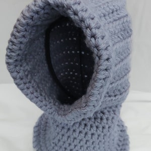 Hooded cowl lilac | Winter hat | Warm and chunky hat and scarf | Unisex hooded snood | Crochet cowl for toddlers to young child|