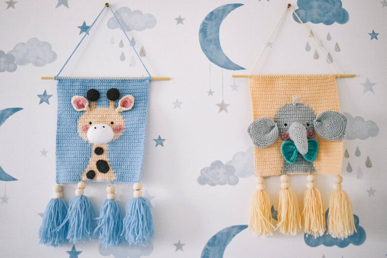 Giraffe Wall Hanging Nursery Decoration Safari Animal Wall Etsy UK