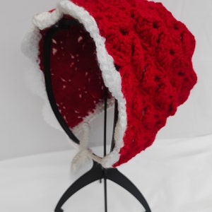Children&#39;s Christmas bonnet hat | Festive bonnet | Red and white | Santa hat