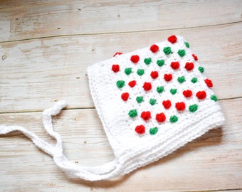 Jultema pixie-hatt | Festlig babymössa | Färgglad pixie-barnmössa