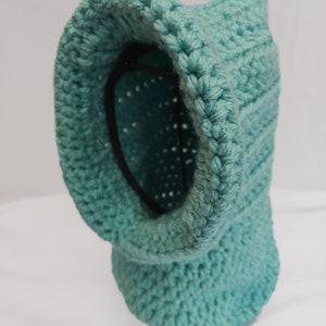 Hooded cowl light turquoise | Winter hat | Warm and chunky hat and scarf | Unisex hooded snood | Crochet cowl for toddlers to young child|