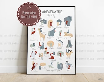 DIGITAL - Alphabet poster - Personalizable - Printable - ENG and FR