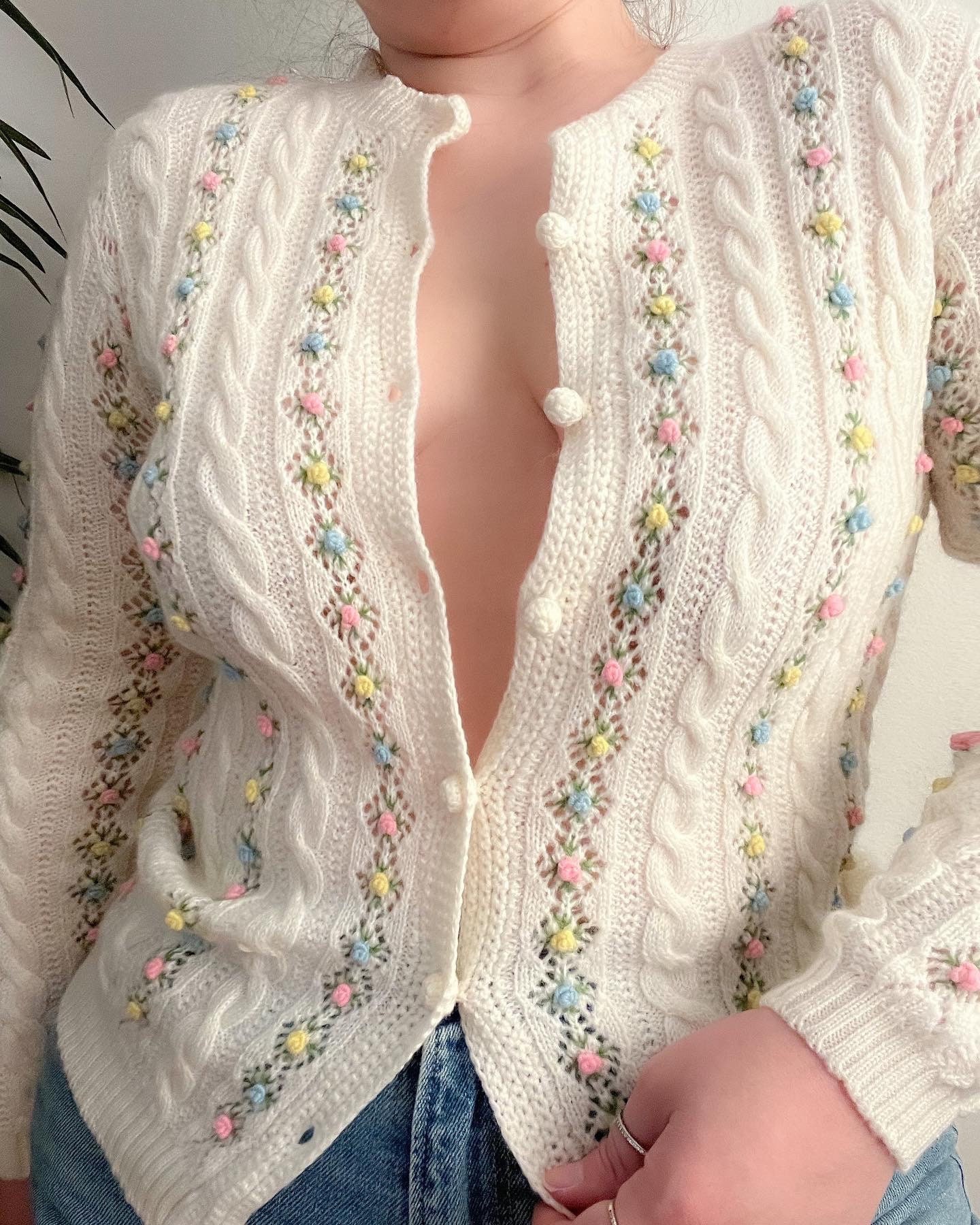 Embroidery Cardigan - Etsy