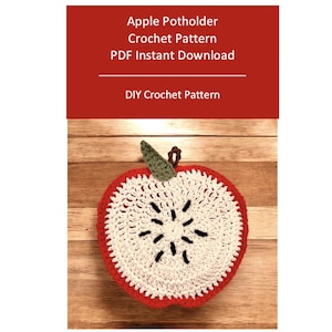 Apple Potholder Crochet Pattern Instant PDF Download