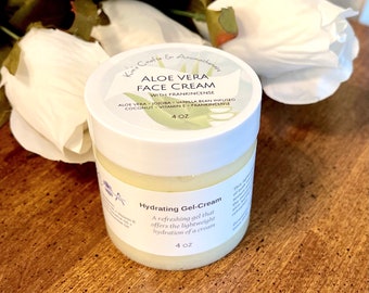 Homemade Aloe Vera Cream, Face Cream with Frankincense, Face Moisturzer, All-Natural Face Cream, Gift For Her