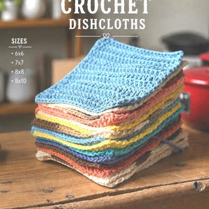 Handmade Cotton Crochet Dish Cloths | Reusable Kitchen Washcloths | Farmhouse Kitchen Decor