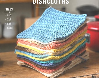 Handmade Cotton Crochet Dish Cloths | Reusable Kitchen Washcloths | Farmhouse Kitchen Decor