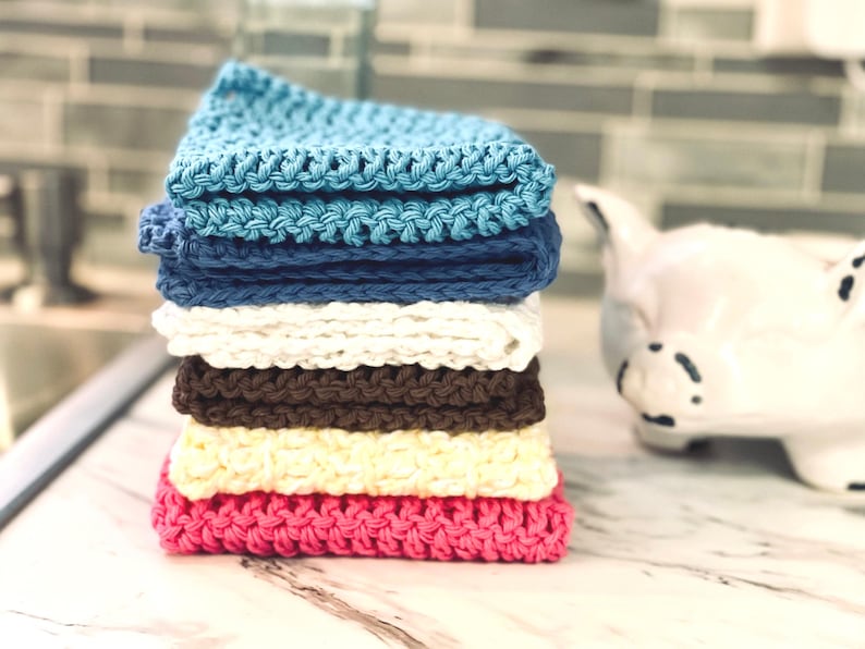 Crochet Dish Cloths Handmade Cotton Bath Cloths For Kitchen or Bath Cusomized Colorful Cloths for Home Shower Gift