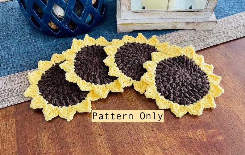 Sunflower Coaster Crochet Pattern Instant PDF Download - Etsy