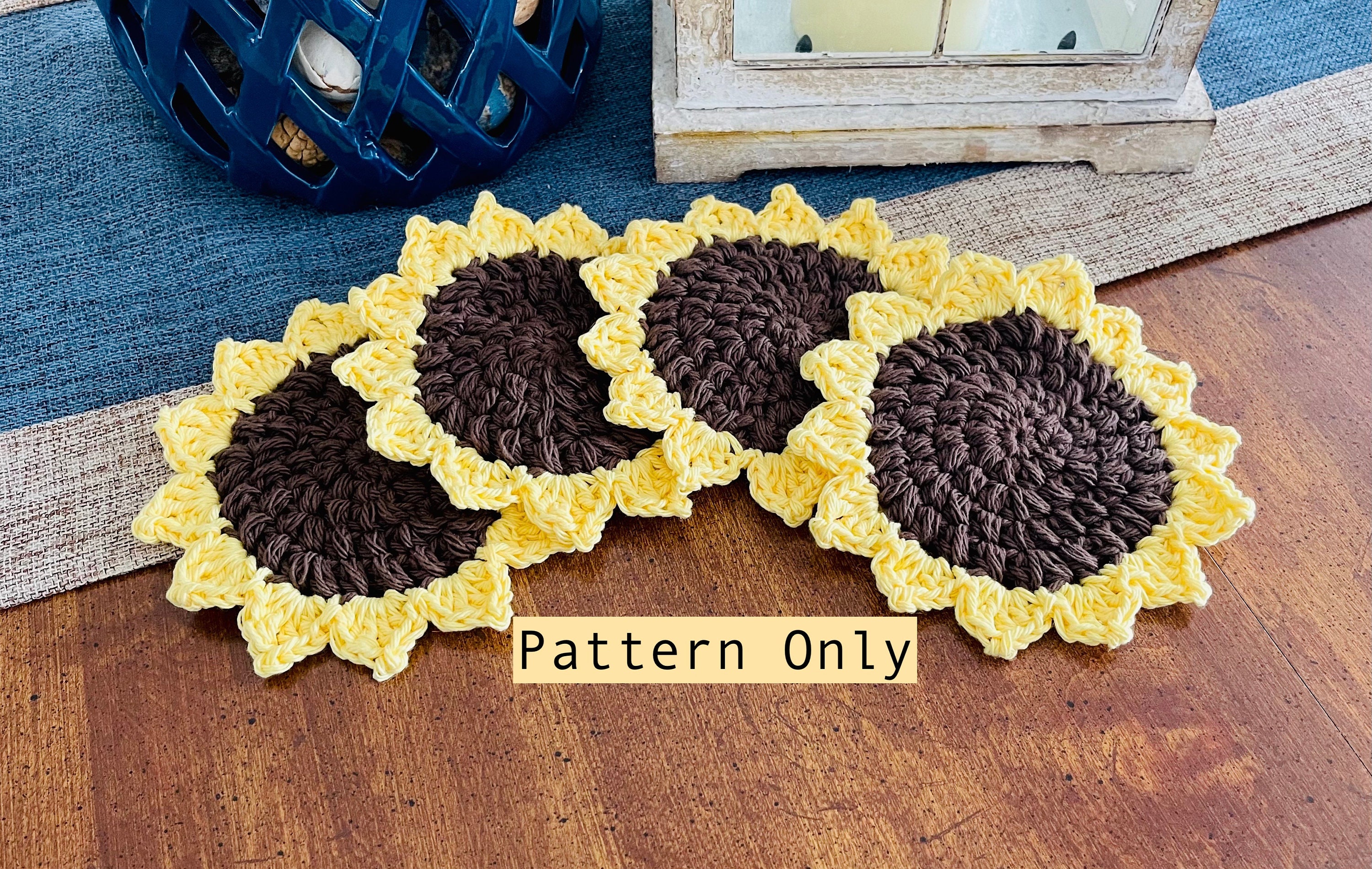 Sunflower Coaster Crochet Pattern Instant PDF Download - Etsy