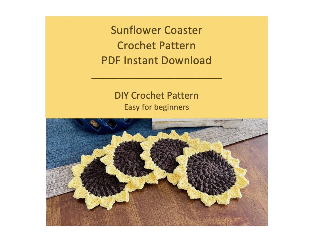 Sunflower Coaster Crochet Pattern Instant PDF Download - Etsy