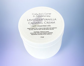 Lavender Calming Cream, Hand & Body Moisturizing Cream, Lavender Vanilla Body Cream, Gift for her