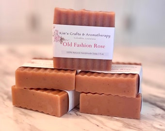 Old-Fashion Rose Soap, Homemade, Cold Process Soap, Bath and Beauty Gift