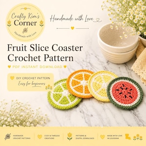 Fruit Slice Crochet Pattern | Watermelon Lemon Lime Orange | Instant PDF Download
