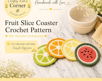 Fruit Slice Crochet Pattern | Watermelon Lemon Lime Orange | Instant PDF Download