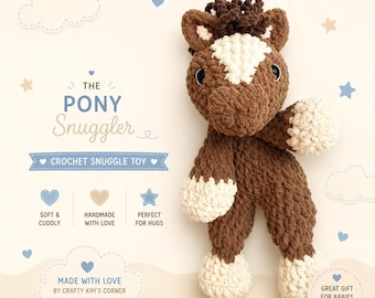 Pony Snuggler Crochet Toy | Horse Security Blanket | Baby Shower Gift