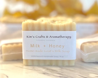 Milk and Honey Goat's Milk Soap, Homemade, Unscented Soap, Cold Process Soap, Bath and Beauty Gift