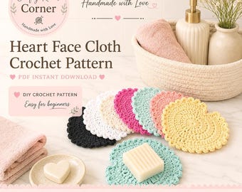 Heart Crochet Pattern | Heart Face Cotton Cloth | Instant PDF Download