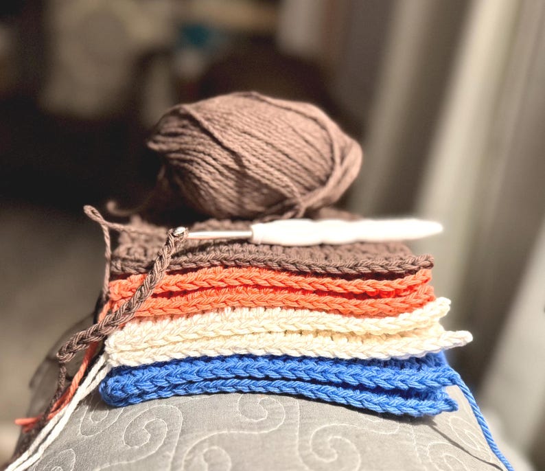 Handmade Cotton Crochet Dish Cloths | Reusable Kitchen Washcloths | Farmhouse Kitchen Decor image 5