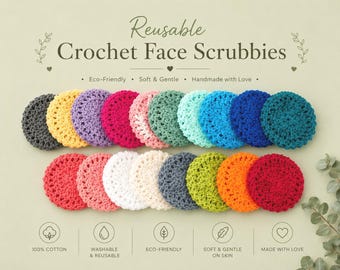 Reusable Crochet Face Scrubbies | Washable Facial Cleansing Pads | Eco Friendly Skincare Gift