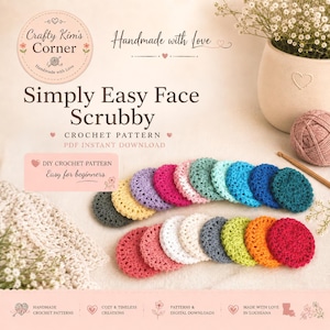Face Scrubby Crochet Pattern | Easy Beginner Friendly | Instant PDF Download
