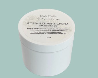 Rosemary Mint Cream, Arthritis Relief Cream, Aromatherapy Gift