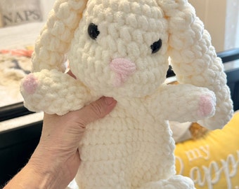 Crochet Bunny Snuggler Toy, Bunnie the Bunny Snuggler, Child or toddler gift