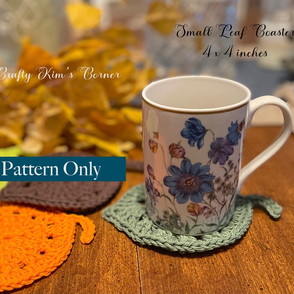 Crochet leaf coaster pattern