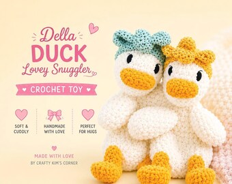 Duck Lovey Snuggle Crochet Toy | Baby Shower Gift, Security Blanket