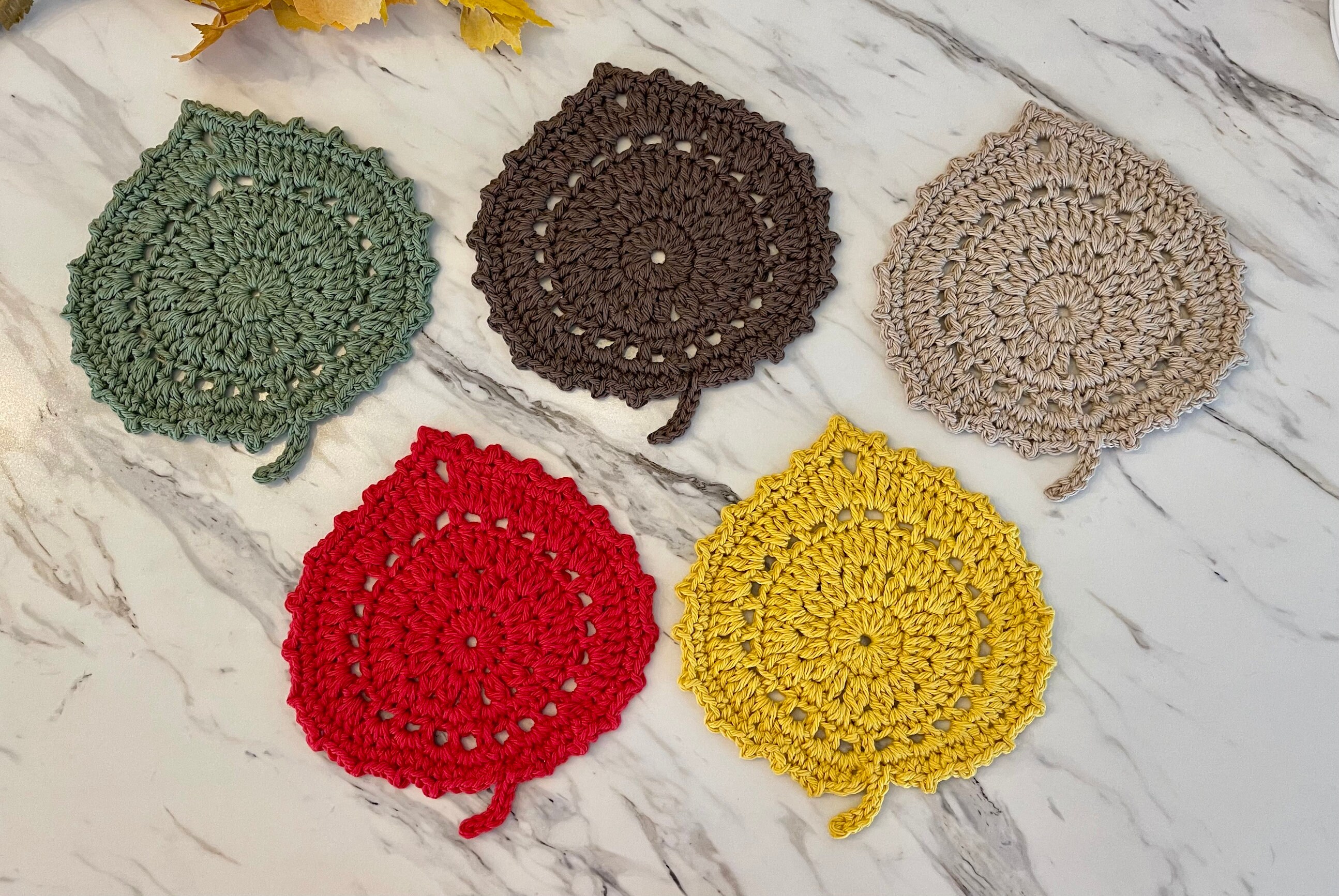 Large Leaf Crochet Pattern | Nature Inspired Coaster | Instant PDF ...
