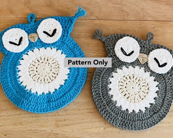 Crochet Owl Pattern, Owl Potholder Pattern