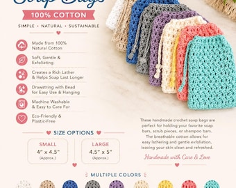 Crochet Soap Saver Bag | Reusable Body Scrubber | Handmade Soap Holder