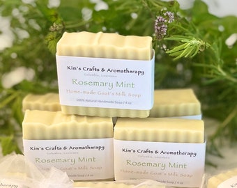 Rosemary Mint Goat Milk Soap, Homemade, Cold Process Soap, Bath and Beauty Gift